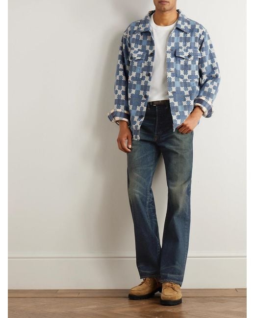 RRL Blue Straight-Leg Jeans for men