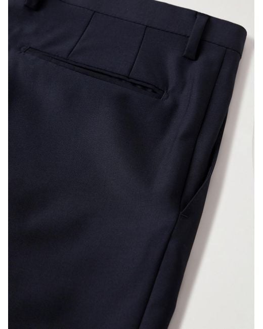 Boglioli Blue Slim-fit Virgin Wool-blend Tuxedo Trousers for men