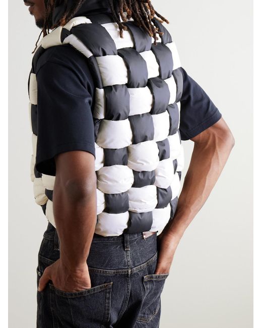 Kapital Black Cropped Reversible Quilted Padded Shell Gilet for men