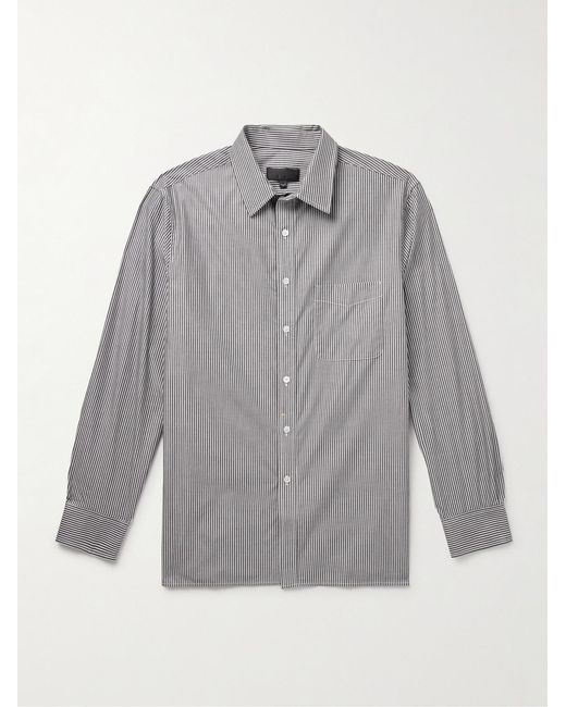 Nili Lotan Gray Finn Striped Cotton-Poplin Shirt for men