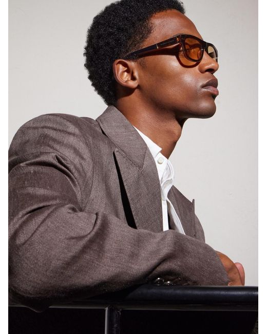Brunello Cucinelli Natural Square-frame Acetate Sunglasses for men