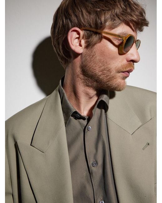 Garrett Leight Green Temescal Hexagon-Frame Acetate Sunglasses for men