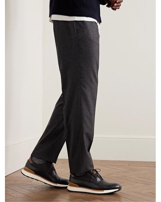 Berluti Black Fast Track Torino Leather And Shell Sneakers for men