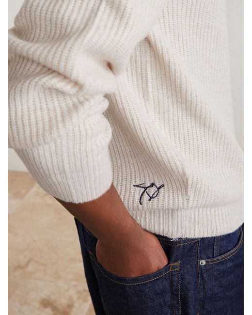 John Smedley White Bill Nighy Cashmere And Wool-Blend Sweater for men