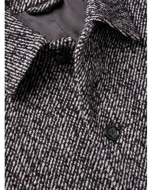 NN07 Gray Franco 8439 Tweed Overcoat for men
