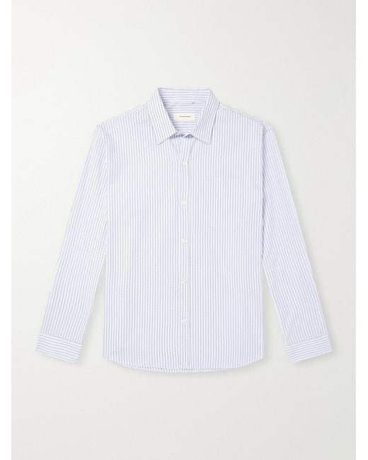 mfpen White Distant Striped Cotton-Poplin Shirt for men