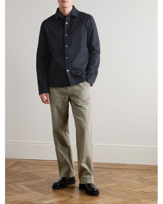 Mr P. Blue Twill Overshirt for men