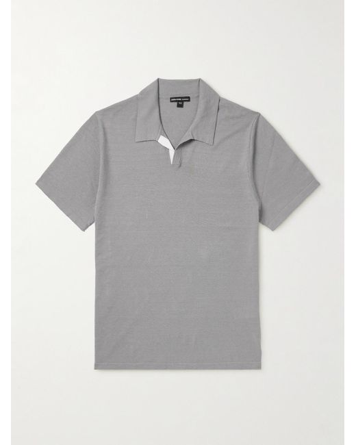 James Perse Gray Linen-blend Polo Shirt for men