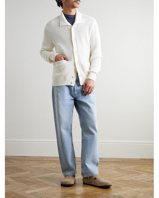 Frescobol Carioca Natural Claudio Ribbed Cotton And Cashmere-Blend Cardigan for men