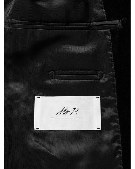 Mr P. Black Slim-Fit Shawl-Collar Cotton-Velvet Tuxedo Jacket for men