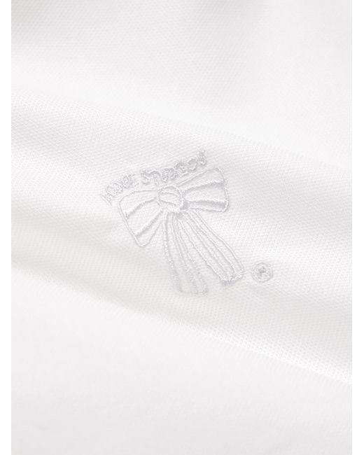 Acne White Solon Camp-Collar Oversized Embroidered Cotton-Piqué Shirt for men