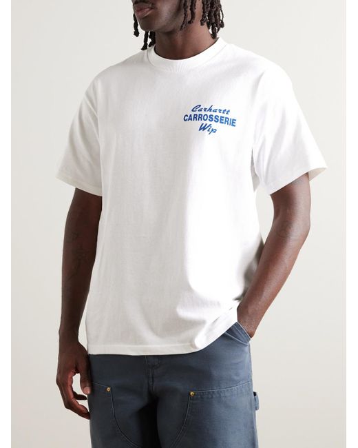 Carhartt White Mechanics Printed Cotton-jersey T-shirt for men