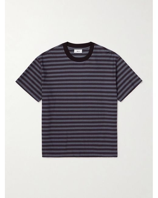 NN07 Blue Lionel 30017 Striped Cotton-Jacquard T-Shirt for men