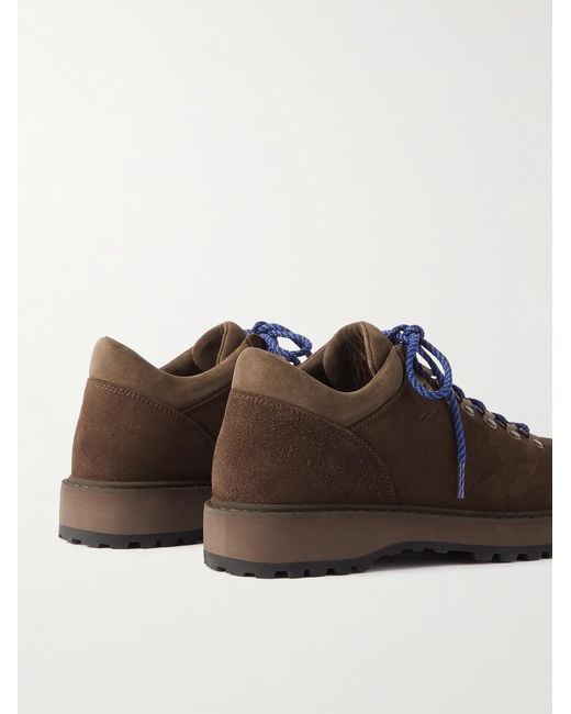 Diemme Brown Cornaro Rubber-Trimmed Suede Sneakers for men