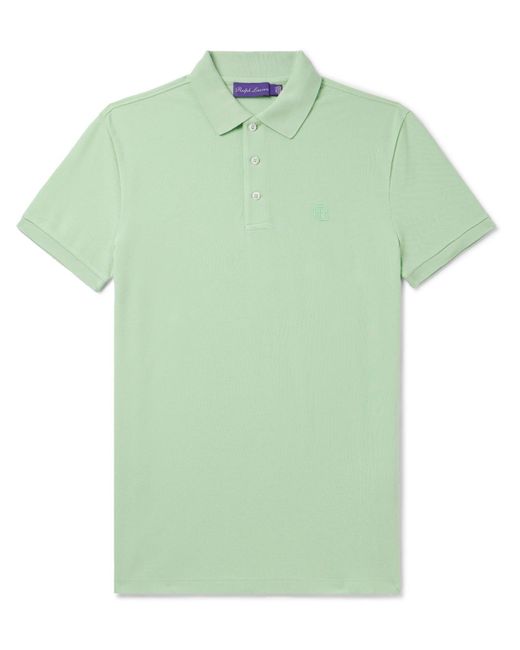 Ralph Lauren Purple Label Green Logo-embroidered Cotton-piqué Polo Shirt for men