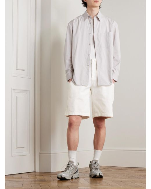 Amomento White Straight-leg Denim Shorts for men