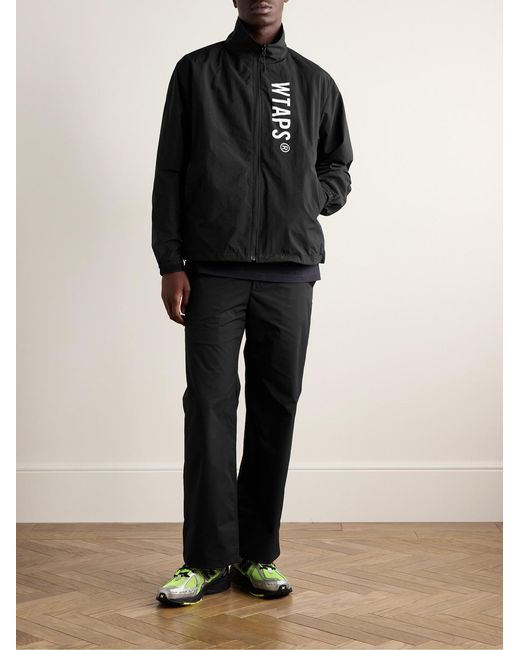 (w)taps Black Logo-Print Pertex Nylon Jacket for men
