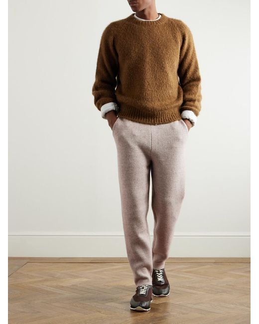 Loro Piana Natural Tapered Linen And Cashmere-Blend Sweatpants for men