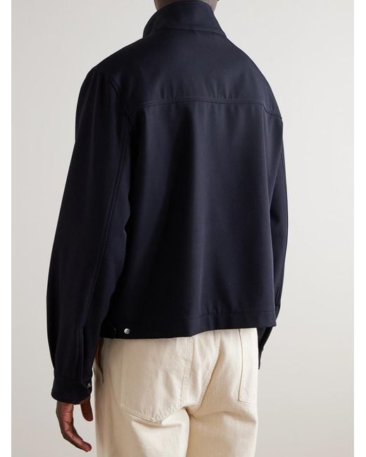Dunhill Blue Tech-Wool Twill Blouson Jacket for men