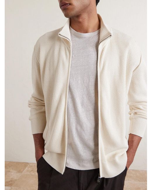 Hartford White Linen-jersey T-shirt for men