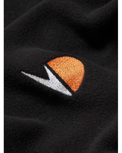 Folk Black Speedo Logo-Embroidered Recycled-Fleece Hoodie for men