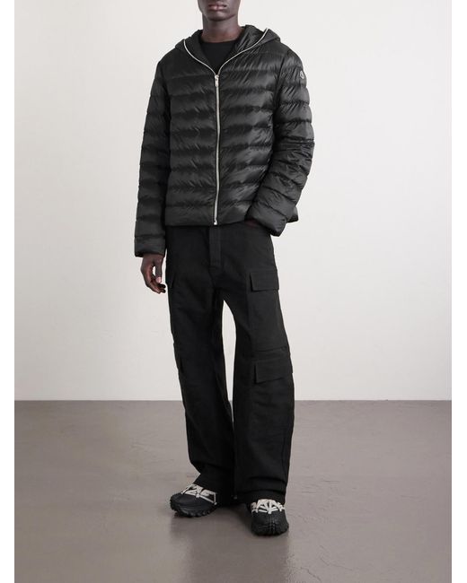 Rick Owens Black Moncler Quilted Shell Down Jacket for men