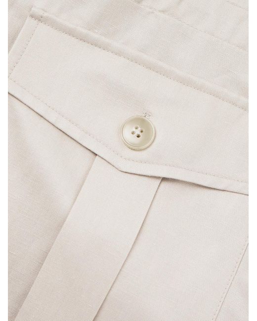 Canali Natural Camp-collar Linen And Silk-blend Jacket for men