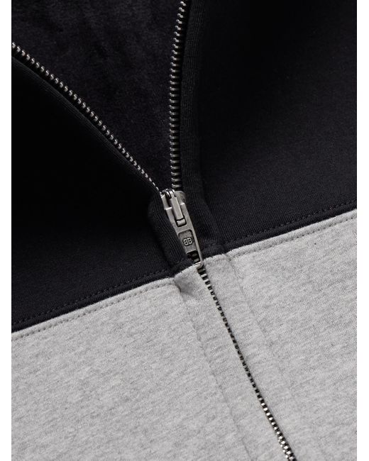 Balenciaga Black Logo-Embroidered Colour-Block Cotton-Jersey Hoodie for men