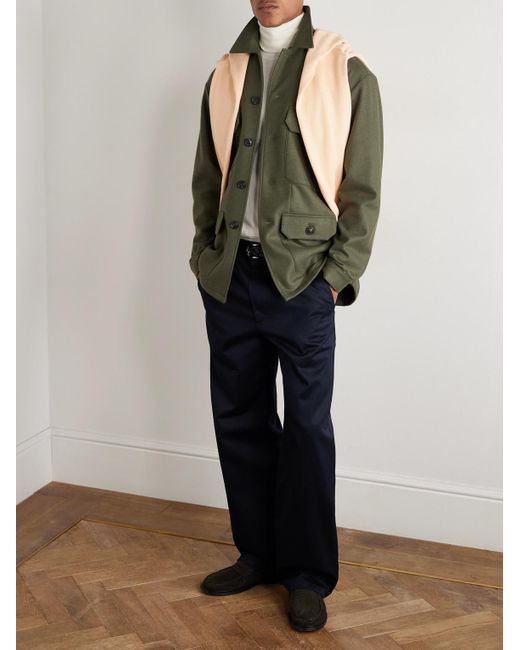 Ghiaia Green Wool-Flannel Jacket for men