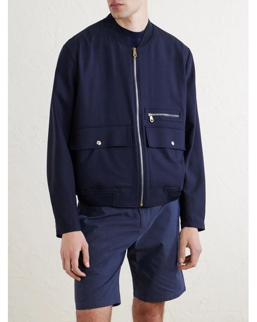 Paul Smith Blue Wool-Twill Bomber Jacket for men