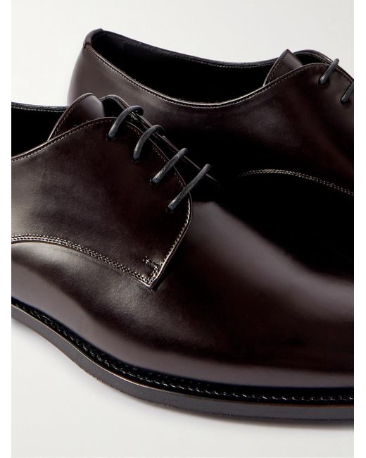 Saint Laurent Black Adrien 25 Leather Derby Shoes for men