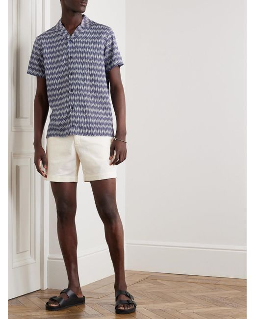 Orlebar Brown Natural Bulldog Slim-Fit Cotton-Blend Twill Shorts for men