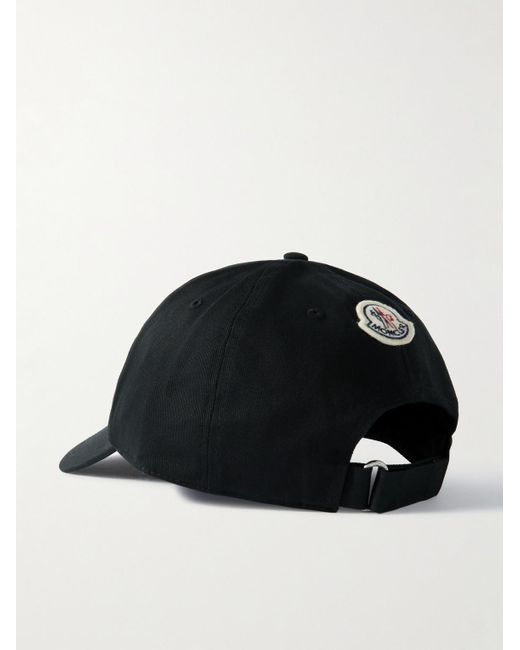 Moncler Black Logo-embellished Cotton-gabardine Baseball Cap for men