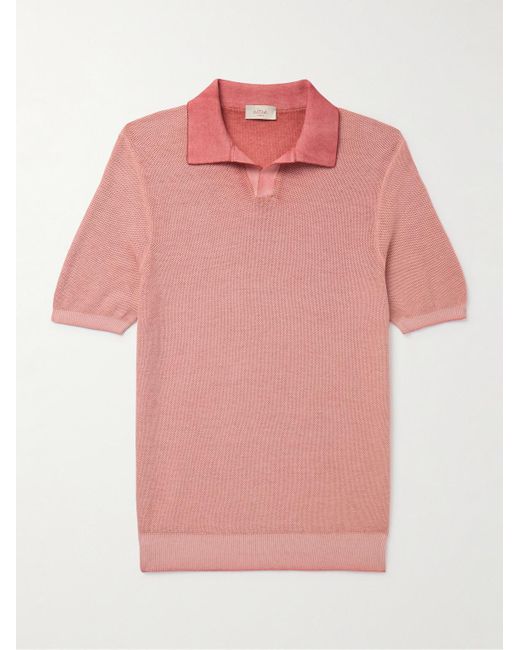 Altea Pink Slim-fit Cotton-piqué Polo Shirt for men