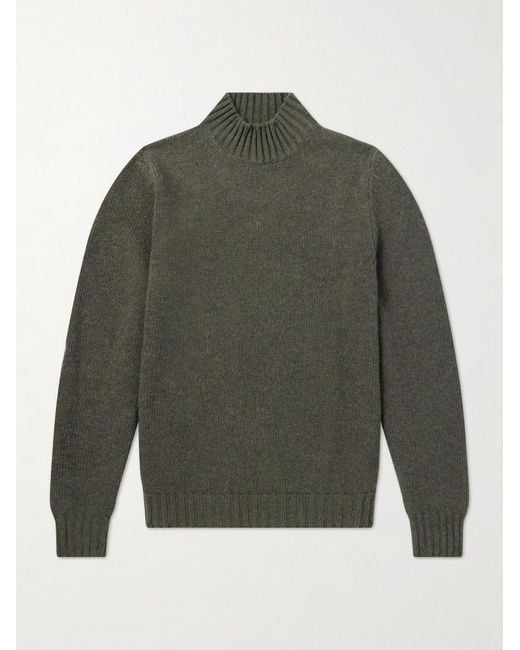 Fedeli Green Onda Wool And Cashmere-Blend Sweater for men