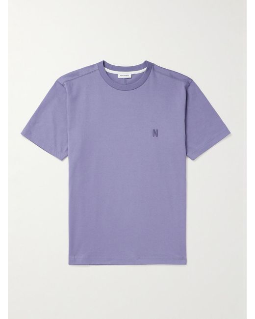 Norse Projects Purple Johannes Logo-embroidered Organic Cotton-jersey T-shirt for men
