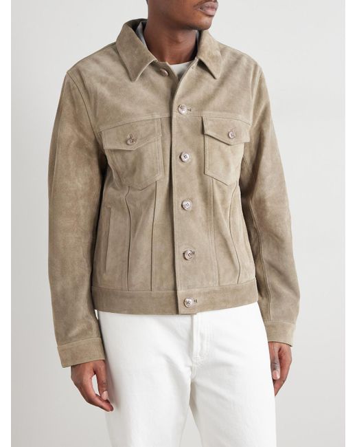 Officine Generale Natural Leonide Suede Jacket for men