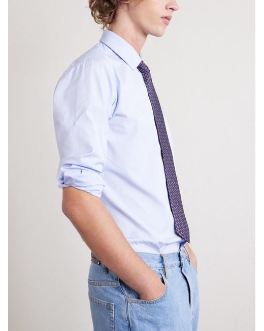 Gucci Blue 7.5Cm Gg Silk-Jacquard Tie for men