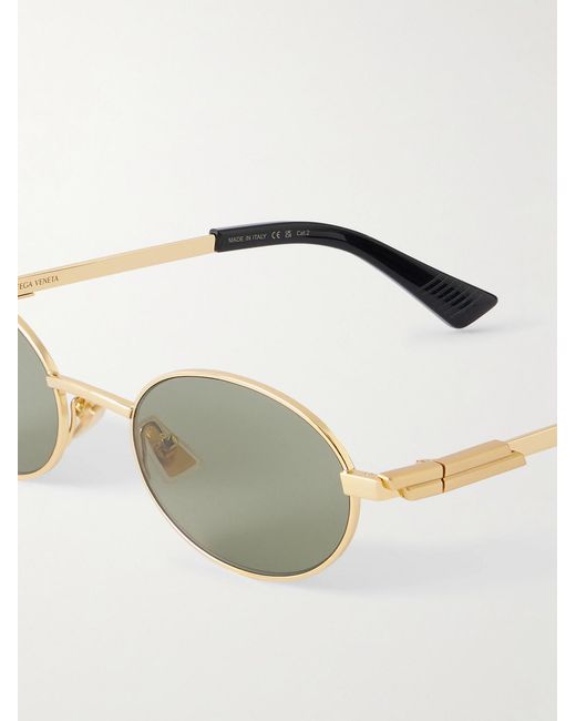 Bottega Veneta Natural Stretch Panthos Oval-Frame-Tone Sunglasses for men