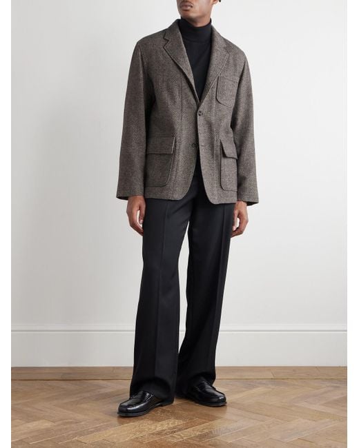 Hartford Gray Joey Herringbone Wool-Blend Blazer for men