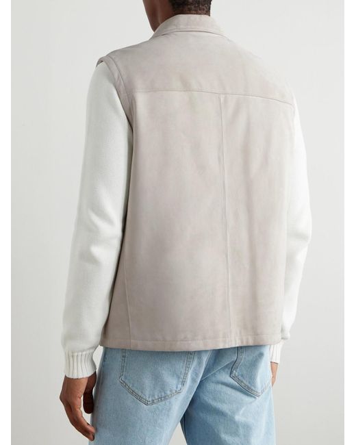 Brunello Cucinelli Natural Suede Gilet for men