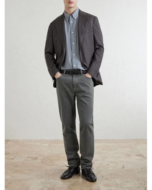 Zegna Gray Straight-Leg Jeans for men