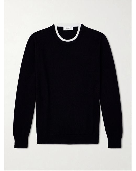 Lardini Blue Wool And Cashmere-Blend Sweater for men