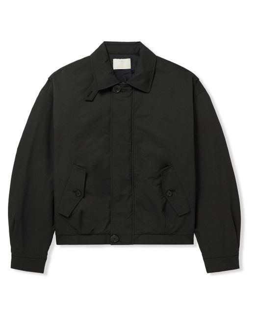 Amomento Black Padded Cotton-Blend Shell Bomber Jacket for men