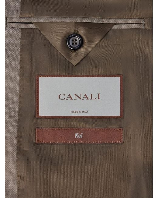 Canali Brown Kei Wool Suit Jacket for men