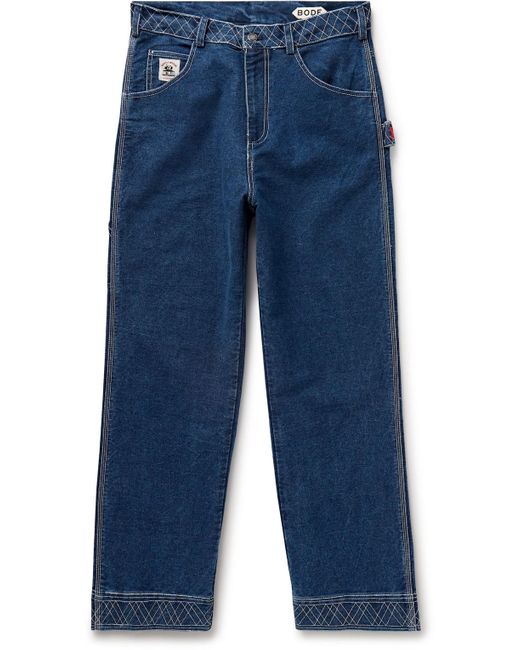 Bode Blue Knolly Brook Straight-leg Embroidered Jeans for men