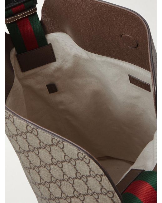 Gucci Bowling-Tasche aus beschichtetem Canvas mit Logomuster und Lederbesatz in Brown für Herren