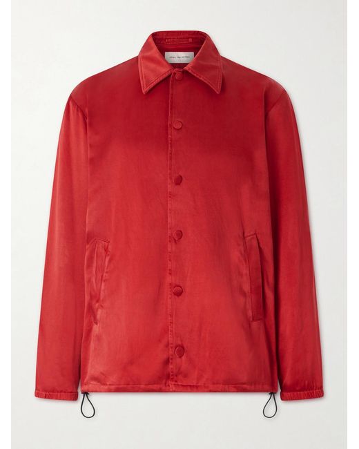 Dries Van Noten Red Satin Blouson Jacket for men