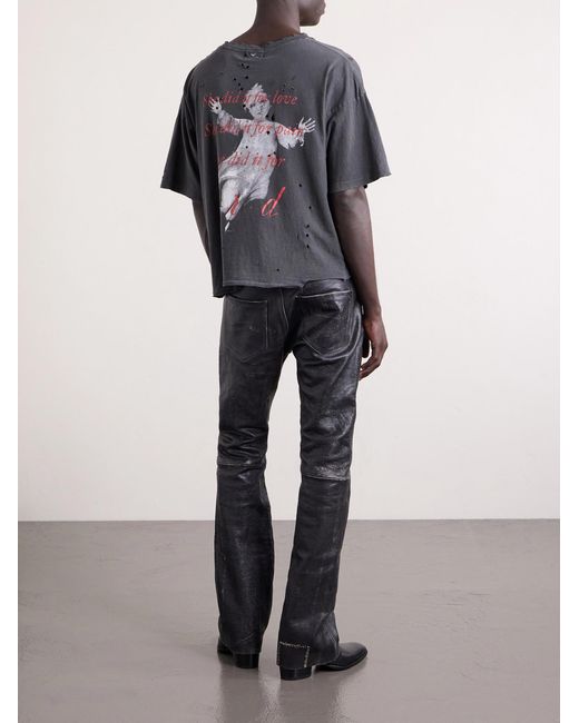 Enfants Riches Deprimes Blue Well Of Loneliness Distressed Printed Cotton-jersey T-shirt for men