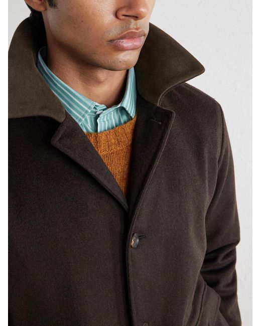 Caruso Black Dalila Suede-trimmed Wool Jacket for men